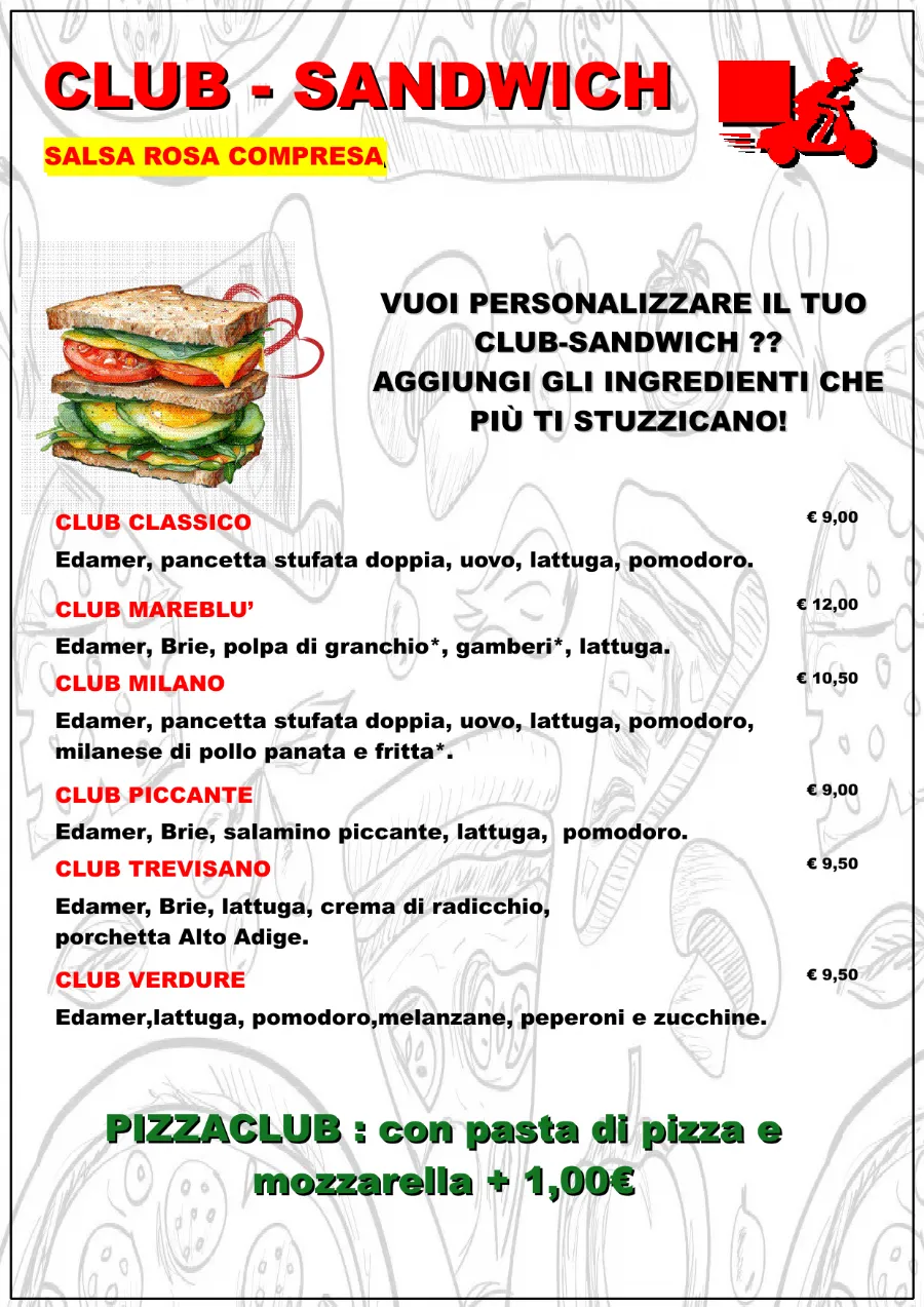 Listino online : Menu Nuovo listino Pizzaidea Ceggia